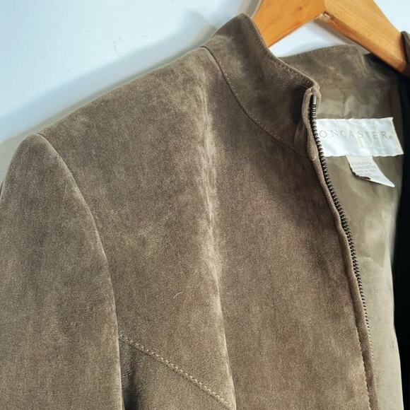 Doncaster Brown Soft Faux Suede Jacket Coat - Picture 6 of 11